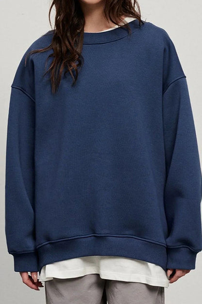 Rosa | Women's Fleece Oversized Sweatshirt Round Neck for Movie Night