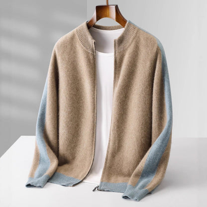 Portofino | Men's Cashmere Zip Cardigan with Contrast Trim for Gala
