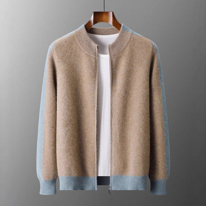 Portofino | Men's Cashmere Zip Cardigan with Contrast Trim for Gala