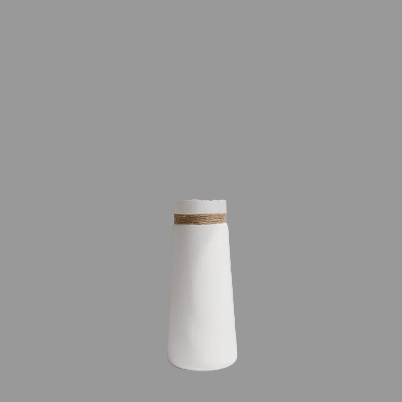 Moderne Hvid Keramisk Vase | Dekorativ Bordplade Vase