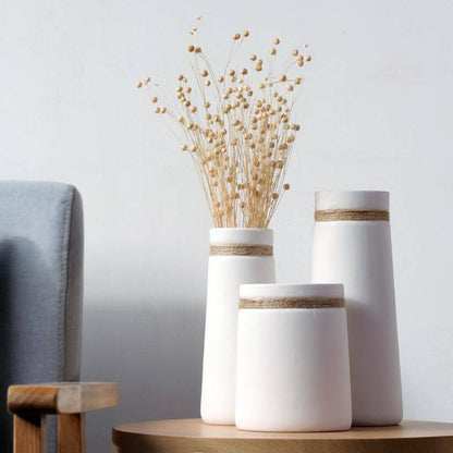 Moderne Hvid Keramisk Vase | Dekorativ Bordplade Vase 2