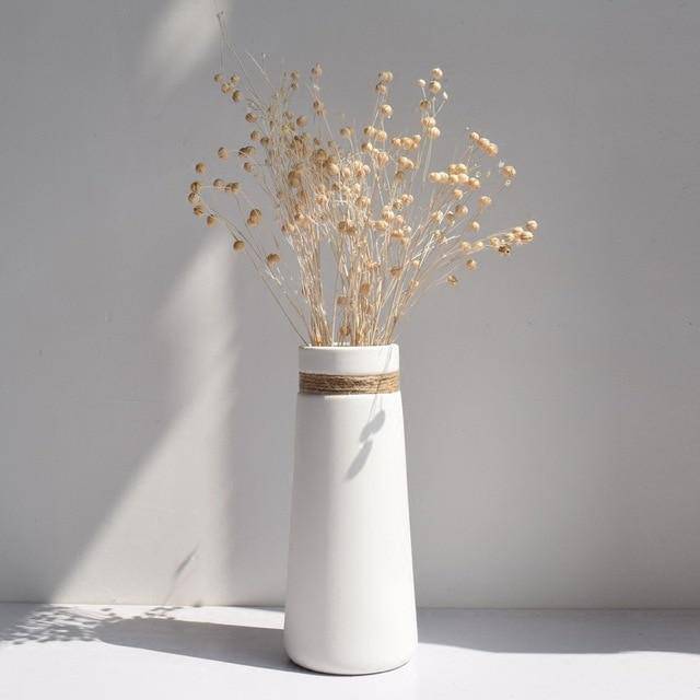 Moderne Hvid Keramisk Vase | Dekorativ Bordplade Vase 4