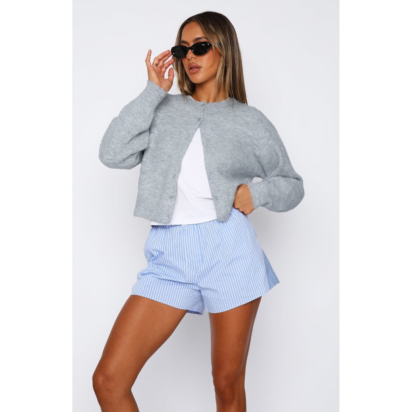 Margaux | Women's Cropped Cardigan Knitted Button Closure