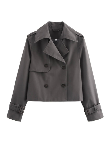 Celine | Women's Double-Breasted Cropped Trench Coat for Gala