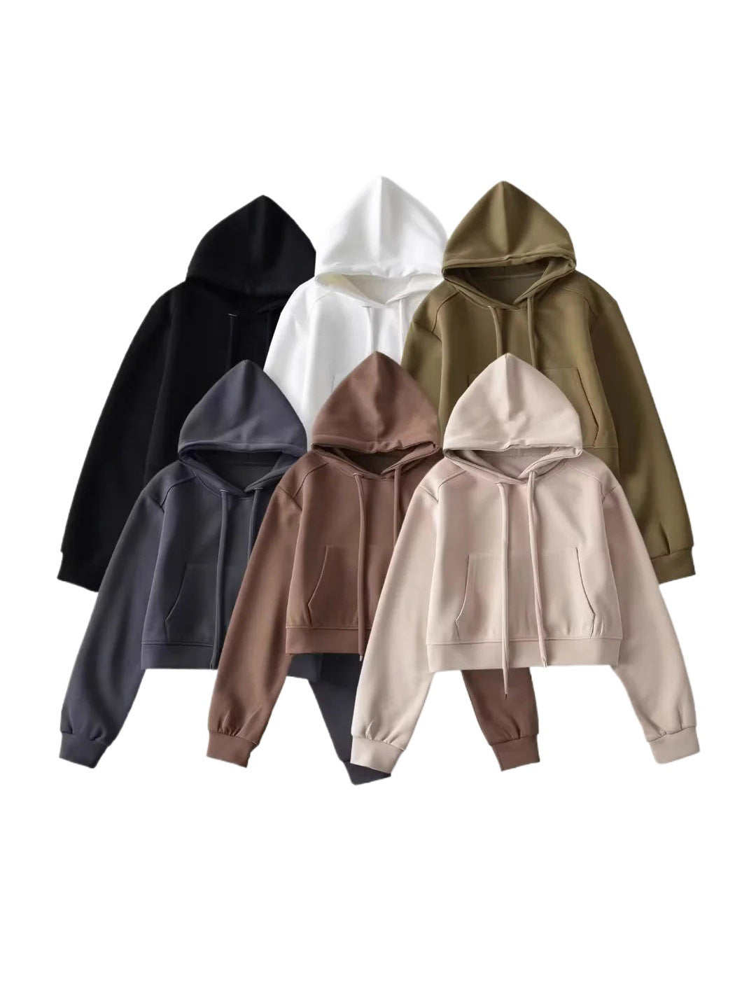 Rosalie | Women's Cropped Hoodie Sweatshirt Kangaroo Pocket