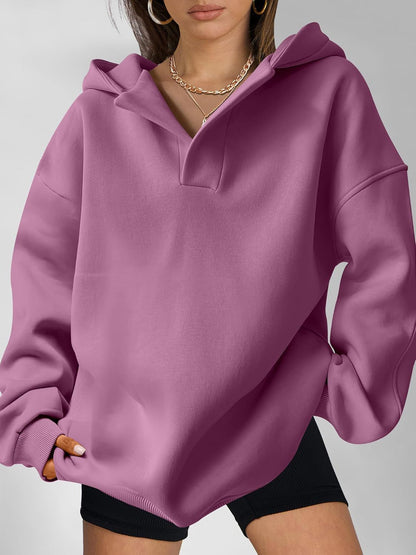 Nayeli | Women's Fleece Pullover Hoodie Solid Colour for Brunch