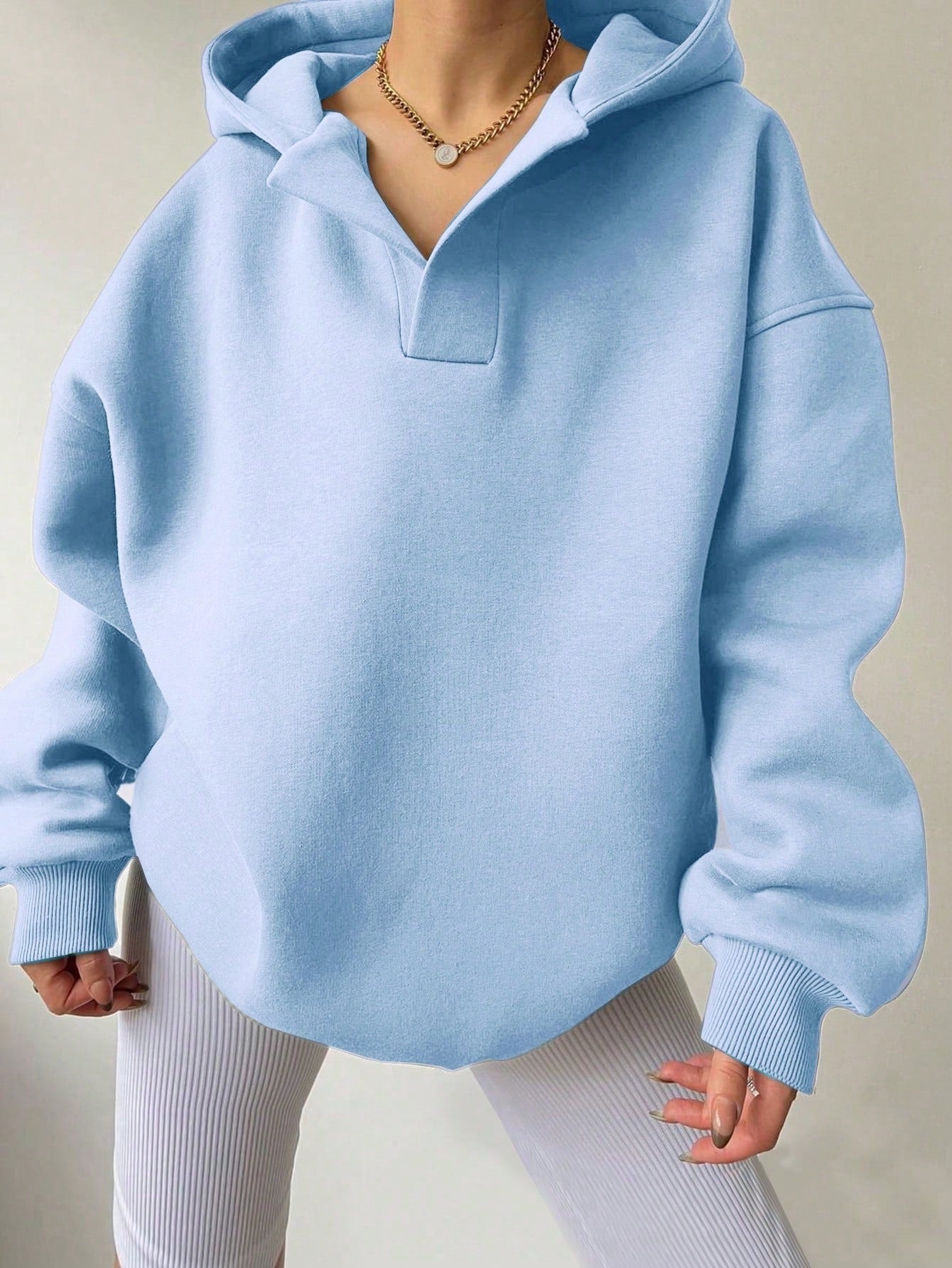 Nayeli | Women's Fleece Pullover Hoodie Solid Colour for Brunch