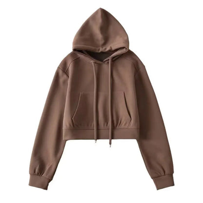 Rosalie | Women's Cropped Hoodie Sweatshirt Kangaroo Pocket