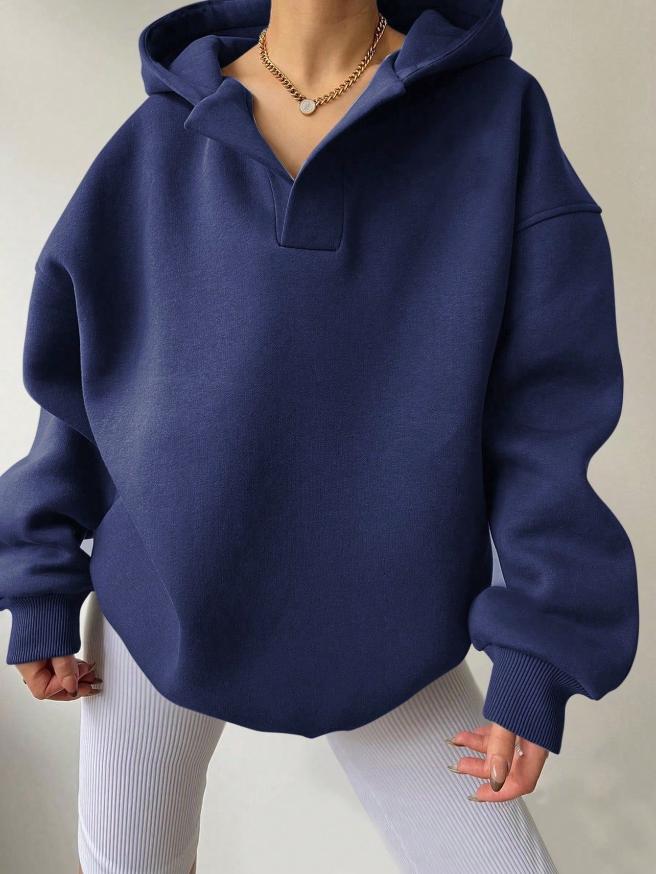 Nayeli | Women's Fleece Pullover Hoodie Solid Colour for Brunch