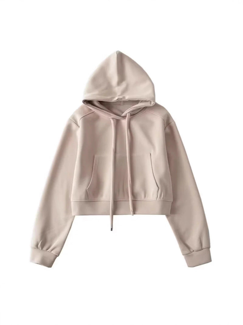 Rosalie | Women's Cropped Hoodie Sweatshirt Kangaroo Pocket