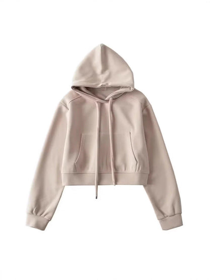 Rosalie | Women's Cropped Hoodie Sweatshirt Kangaroo Pocket