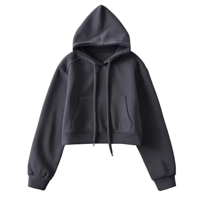Rosalie | Women's Cropped Hoodie Sweatshirt Kangaroo Pocket