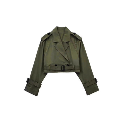 Leonie | Women's Modern Cropped Trench Coat with Belt for Conference