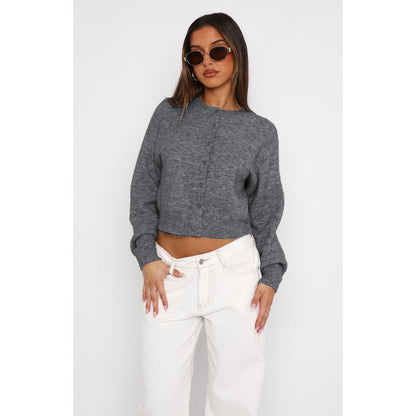 Margaux | Women's Cropped Cardigan Knitted Button Closure