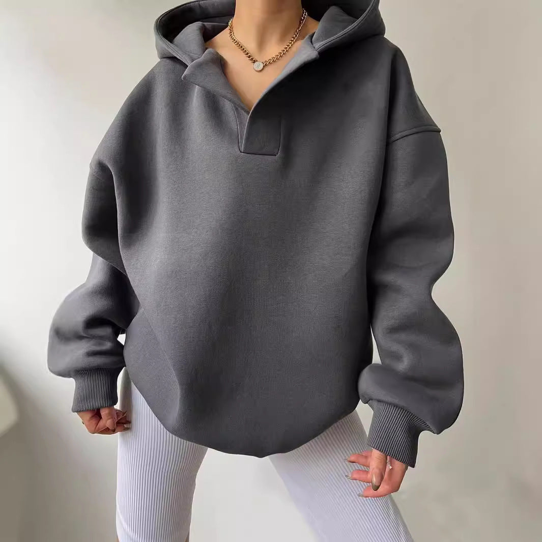 Nayeli | Women's Fleece Pullover Hoodie Solid Colour for Brunch