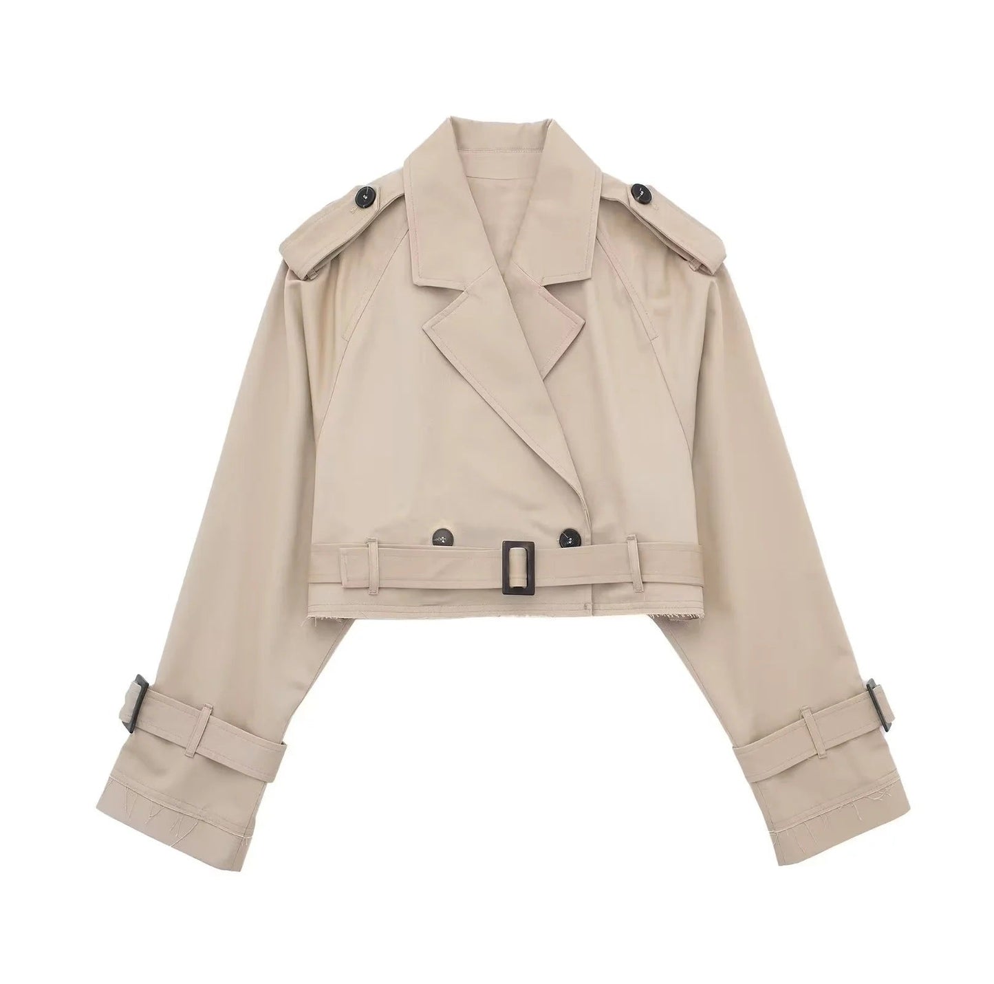 Leonie | Women's Modern Cropped Trench Coat with Belt for Conference