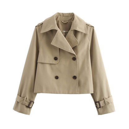 Celine | Women's Double-Breasted Cropped Trench Coat for Gala