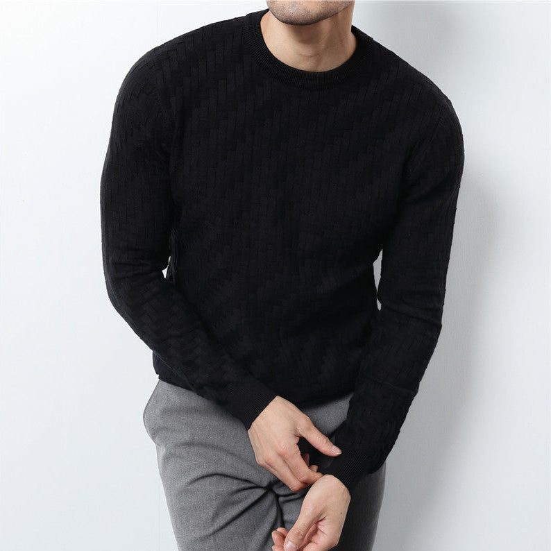 Marcus | Men's Fisherman Sweater Cotton Geometric Knit