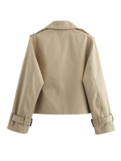 Celine | Women's Double-Breasted Cropped Trench Coat for Gala