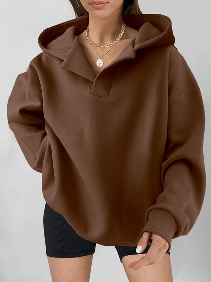 Nayeli | Women's Fleece Pullover Hoodie Solid Colour for Brunch