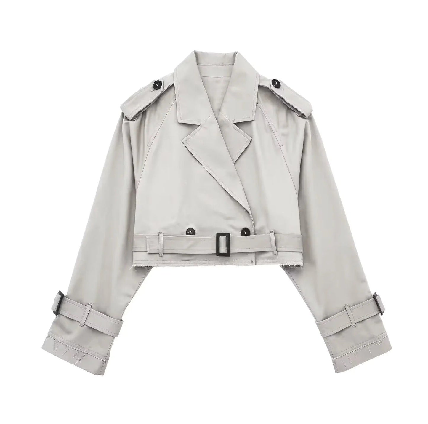 Leonie | Women's Modern Cropped Trench Coat with Belt for Conference