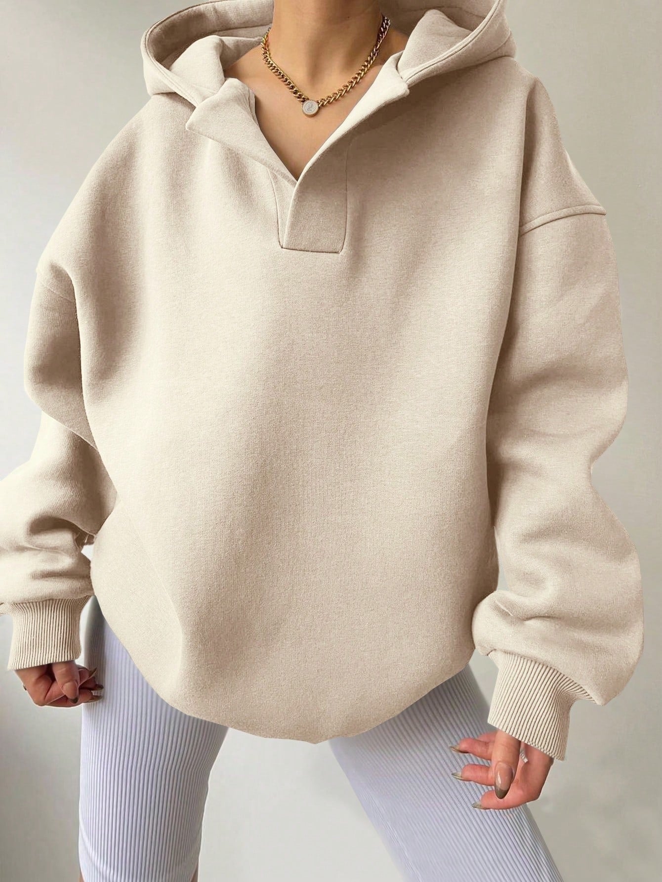 Nayeli | Women's Fleece Pullover Hoodie Solid Colour for Brunch