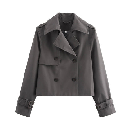 Celine | Women's Double-Breasted Cropped Trench Coat for Gala