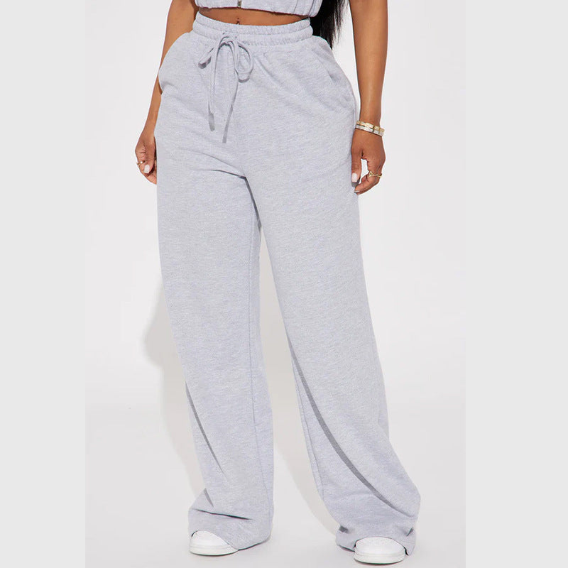 Mia | Women's Fleece Wide-Leg Sweatpants for Work from Home
