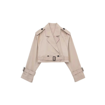 Leonie | Women's Modern Cropped Trench Coat with Belt for Conference
