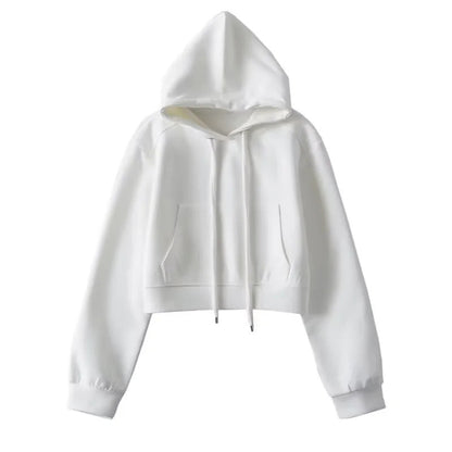 Rosalie | Women's Cropped Hoodie Sweatshirt Kangaroo Pocket