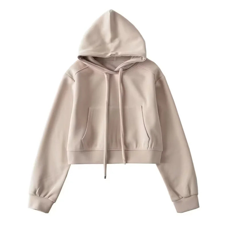 Rosalie | Women's Cropped Hoodie Sweatshirt Kangaroo Pocket