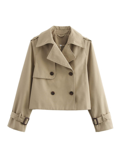Celine | Women's Double-Breasted Cropped Trench Coat for Gala