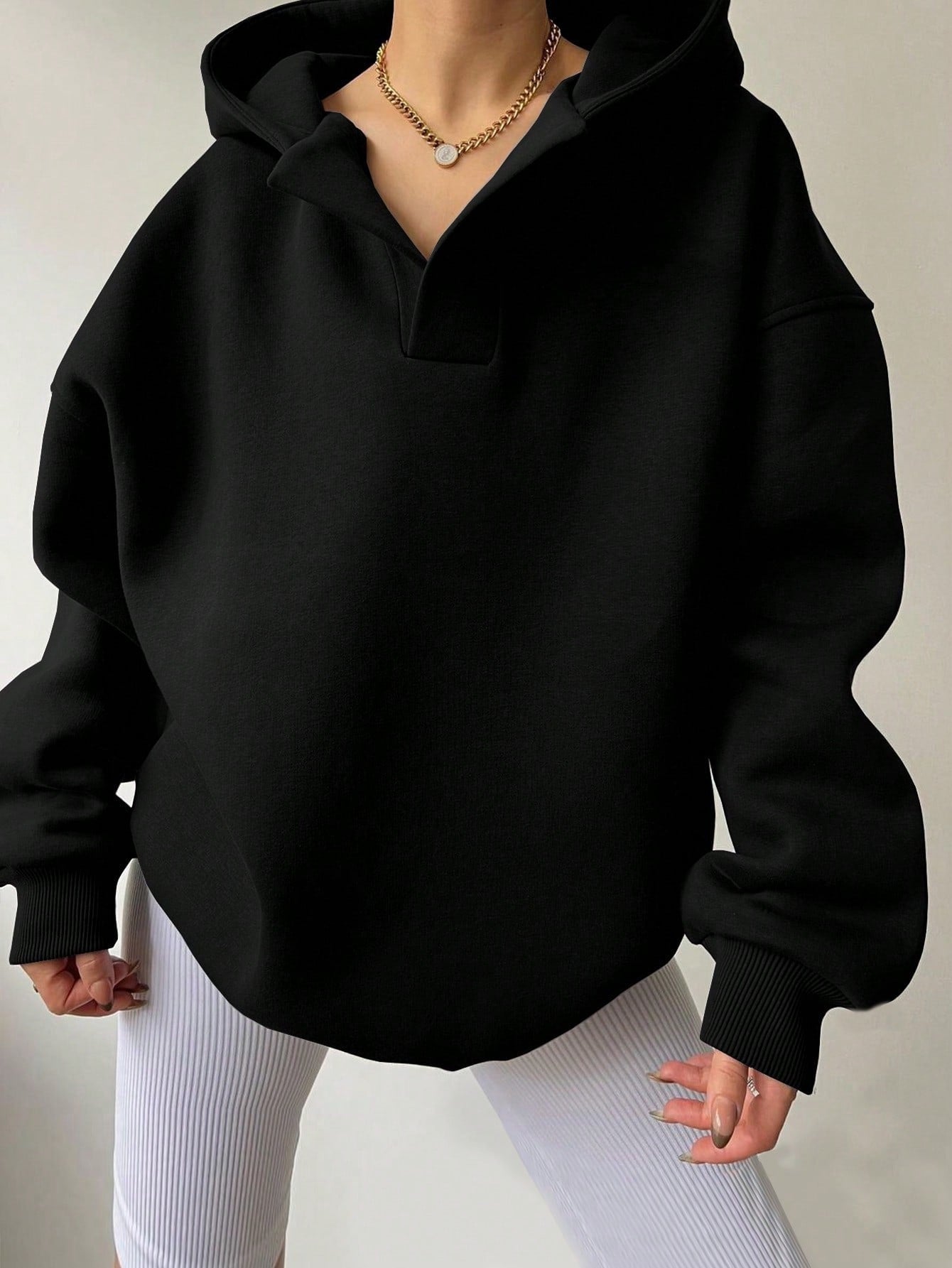 Nayeli | Women's Fleece Pullover Hoodie Solid Colour for Brunch