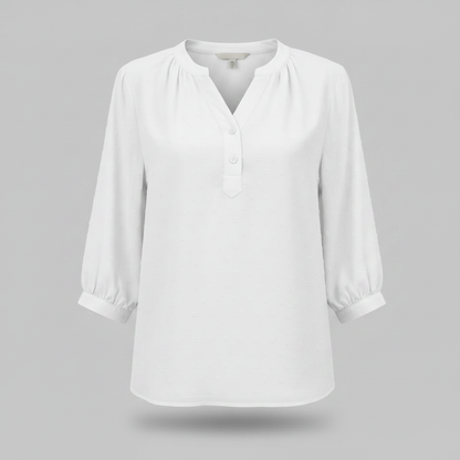 Patchwork Damebluse med Krave | Løs Pasform i Silkeblødt Stof