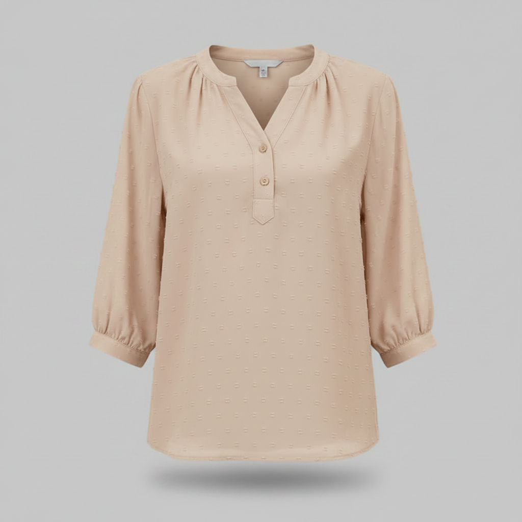 Patchwork Damebluse med Krave | Løs Pasform i Silkeblødt Stof