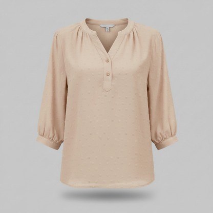 Patchwork Damebluse med Krave | Løs Pasform i Silkeblødt Stof
