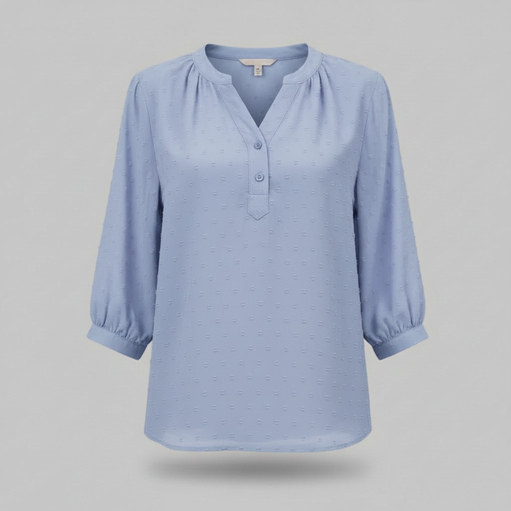 Patchwork Damebluse med Krave | Løs Pasform i Silkeblødt Stof