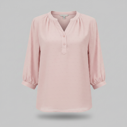 Patchwork Damebluse med Krave | Løs Pasform i Silkeblødt Stof