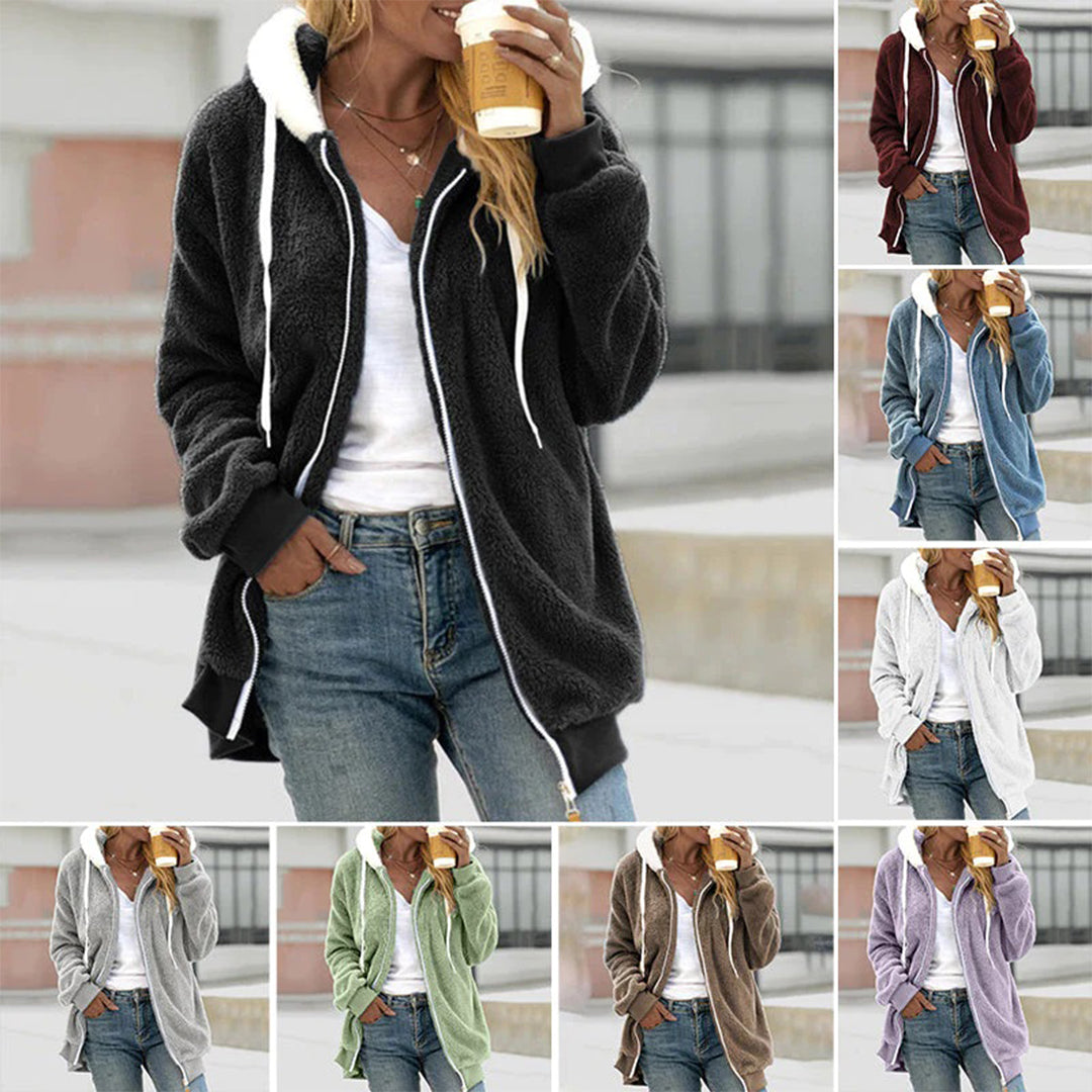 Livey | Women's Polar Fleece Zip-Up Hoodie Lined for Fall Festival