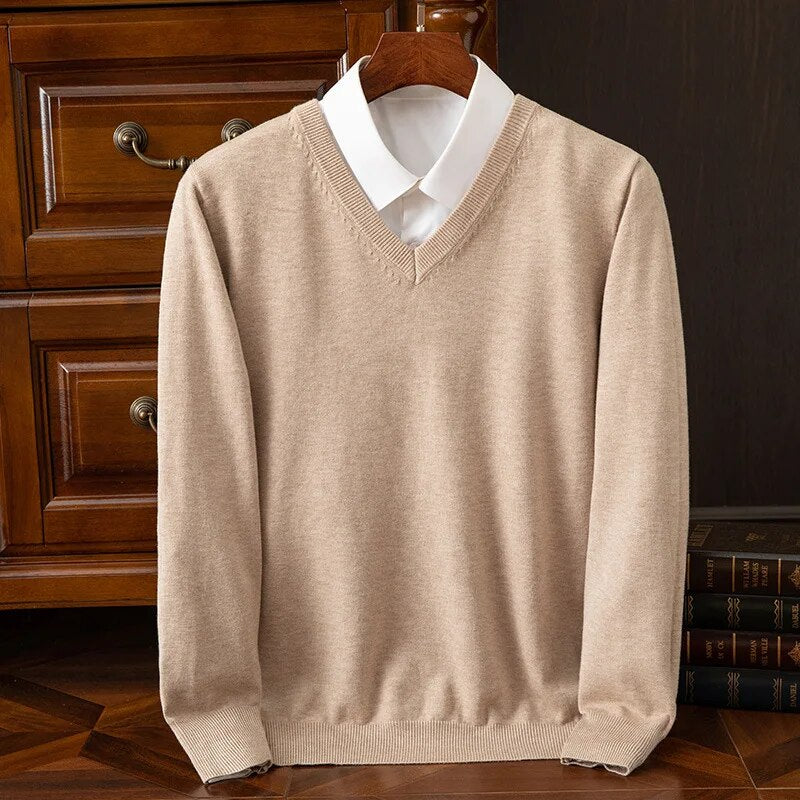 Sebastian | Men's Cashmere V-Neck Sweater Premium Soft
