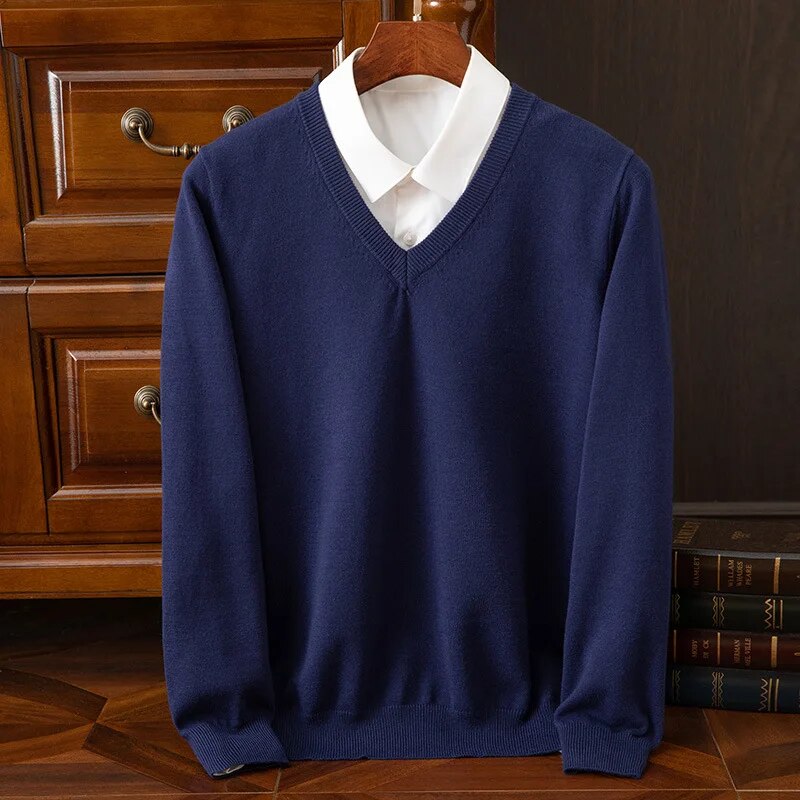 Sebastian | Men's Cashmere V-Neck Sweater Premium Soft