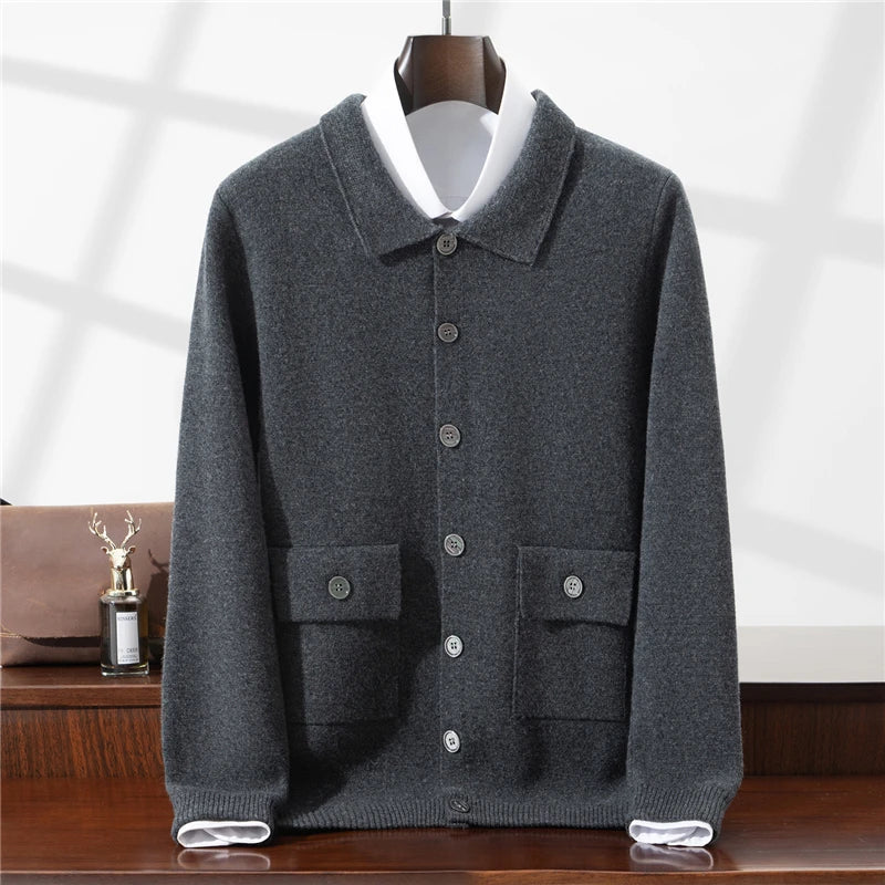 Torino | Men's Merino Wool Cardigan Structured for Board Meeting