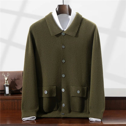 Torino | Men's Merino Wool Cardigan Structured for Board Meeting