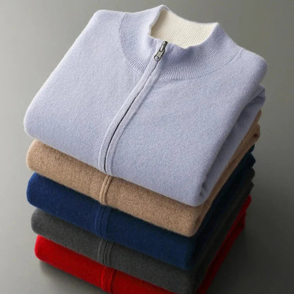 Callum | Men's Cashmere Zip-Up Cardigan with Full Zip for Gala