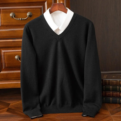 Sebastian | Men's Cashmere V-Neck Sweater Premium Soft