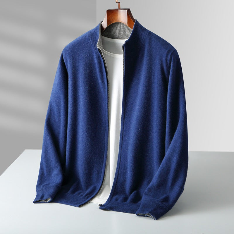 Callum | Men's Cashmere Zip-Up Cardigan with Full Zip for Gala