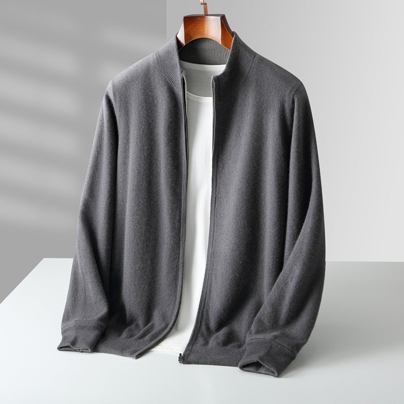 Callum | Men's Cashmere Zip-Up Cardigan with Full Zip for Gala