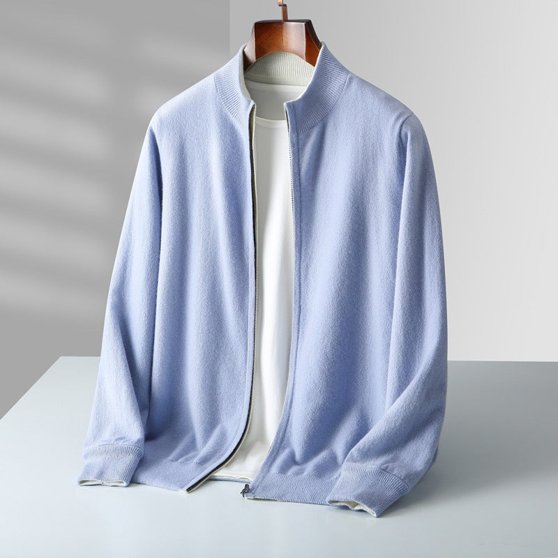Callum | Men's Cashmere Zip-Up Cardigan with Full Zip for Gala