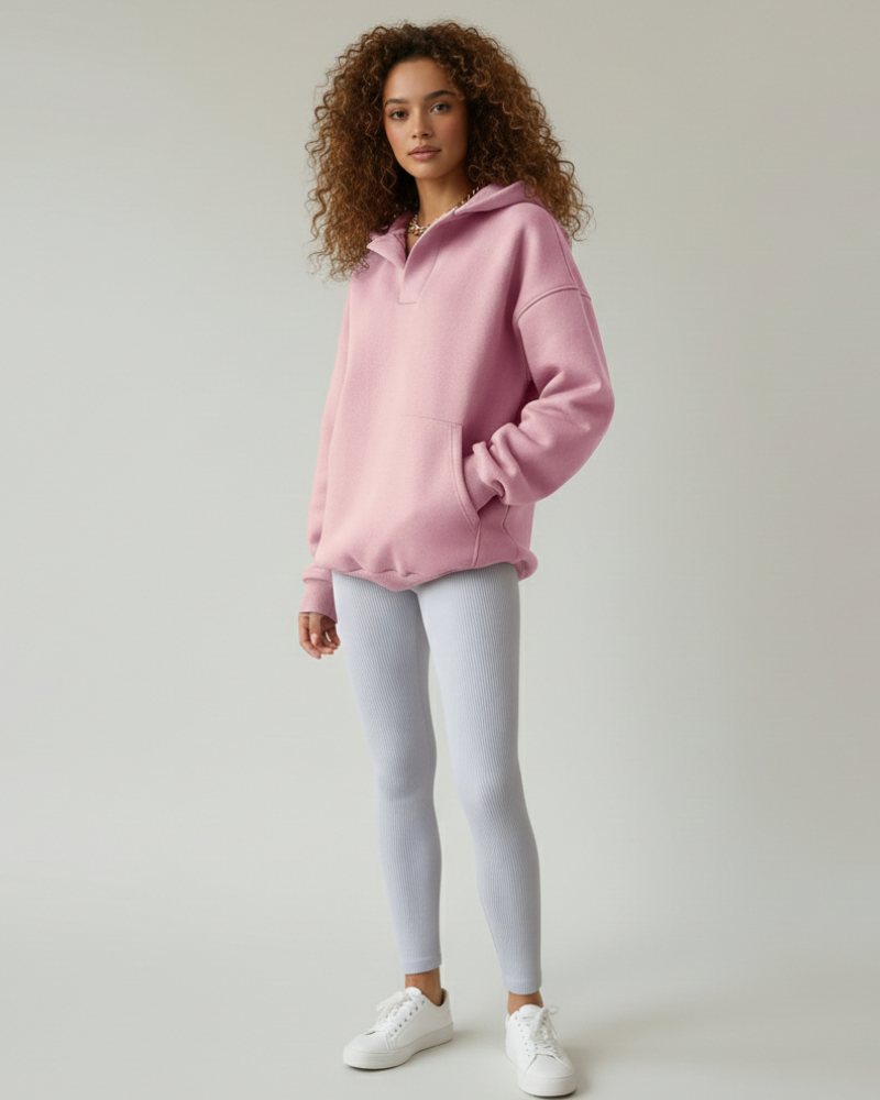 Gianna | Women's Fleece V-Neck Oversized Hoodie for Yoga Class