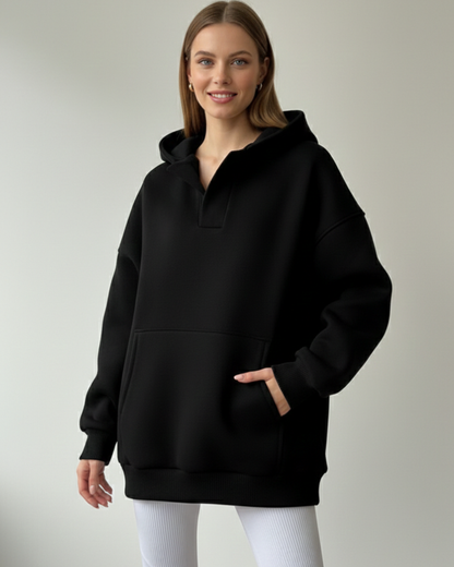 Gianna | Women's Fleece V-Neck Oversized Hoodie for Yoga Class